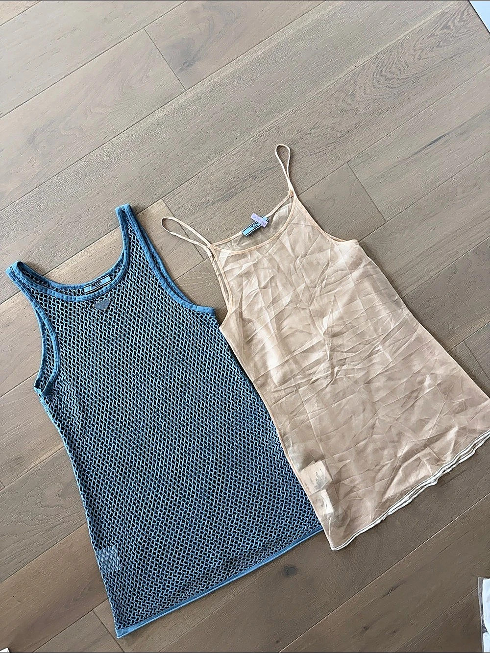 Prada Cotton Crochet Crop dress Blue  with removable slip - Picture 3 of 10